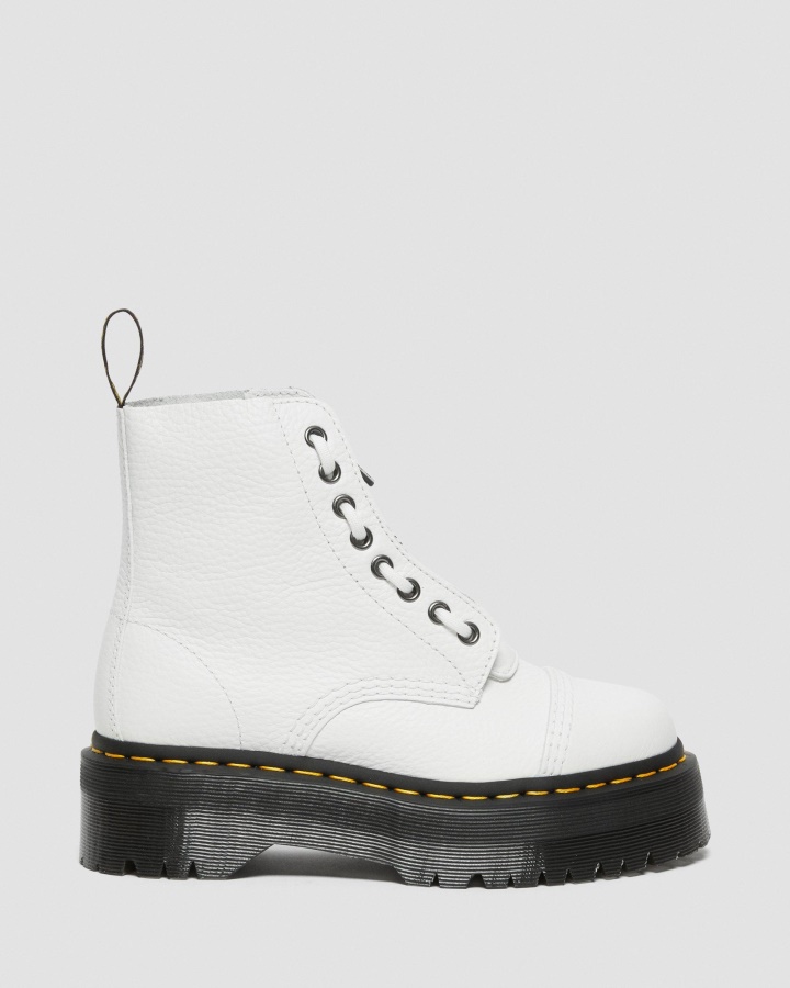 Dr.martens Romania Cizme Cu Platforma Din Piele Napa Frezata Alb Sinclair