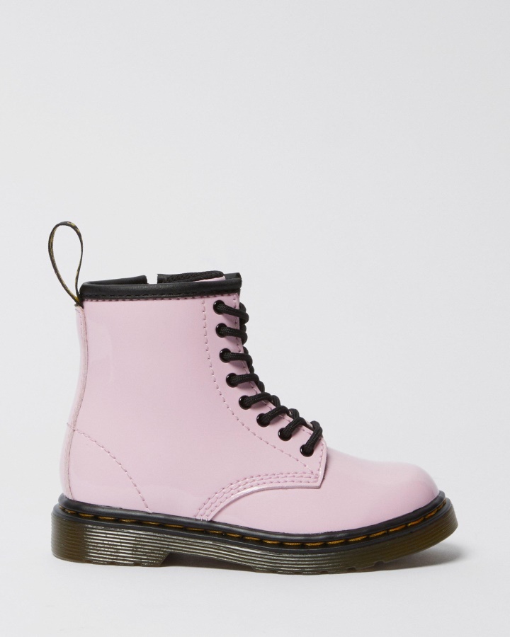 Dr.martens Romania Cizme Lacuite Roz Pal Pentru Copii Mici 1460 Cizme Cu Siret