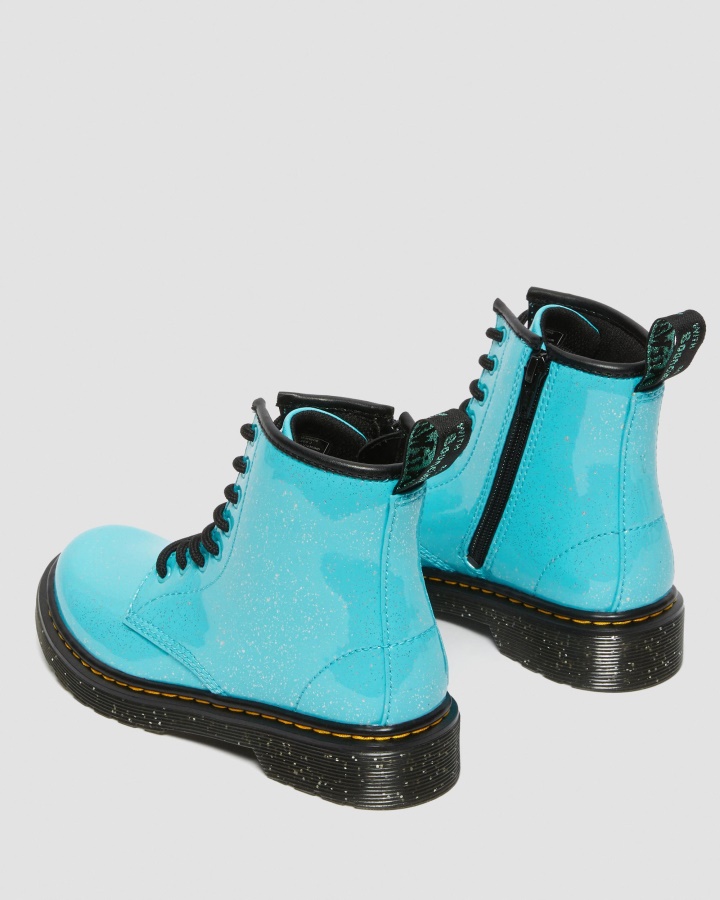 Cizme Dr.martens Romania Junior 1460 Cu Sclipici Turcoaz Cu Sclipici Cosmice