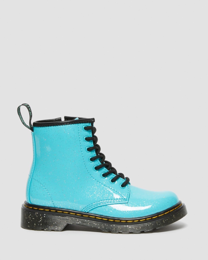 Cizme Dr.martens Romania Junior 1460 Cu Sclipici Turcoaz Cu Sclipici Cosmice