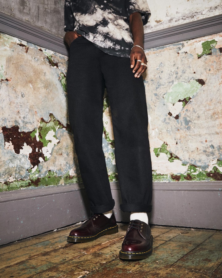 Dr.martens Romania Cherry Red Oxford Rub Off Vegan 1461 Pantofi Oxford