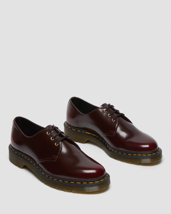 Dr.martens Romania Cherry Red Oxford Rub Off Vegan 1461 Pantofi Oxford