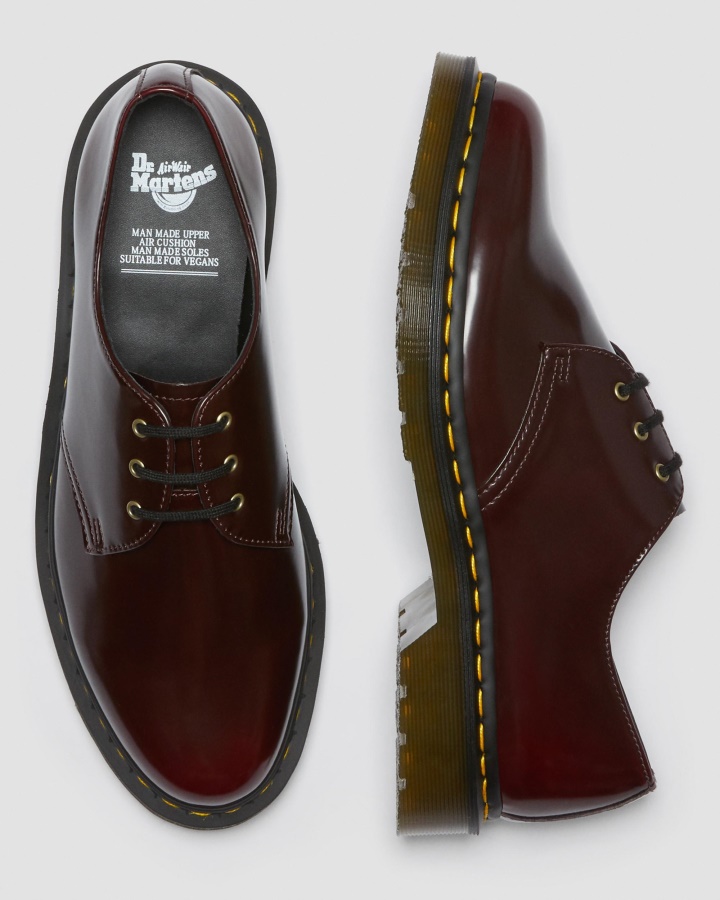 Dr.martens Romania Cherry Red Oxford Rub Off Vegan 1461 Pantofi Oxford
