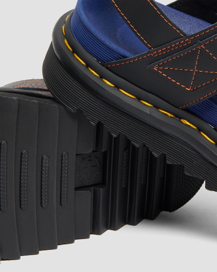 Dr.martens Romania Neagra Hydro Leather Voss Ii Colorblock Hydro Sandale Cu Curea Din Piele