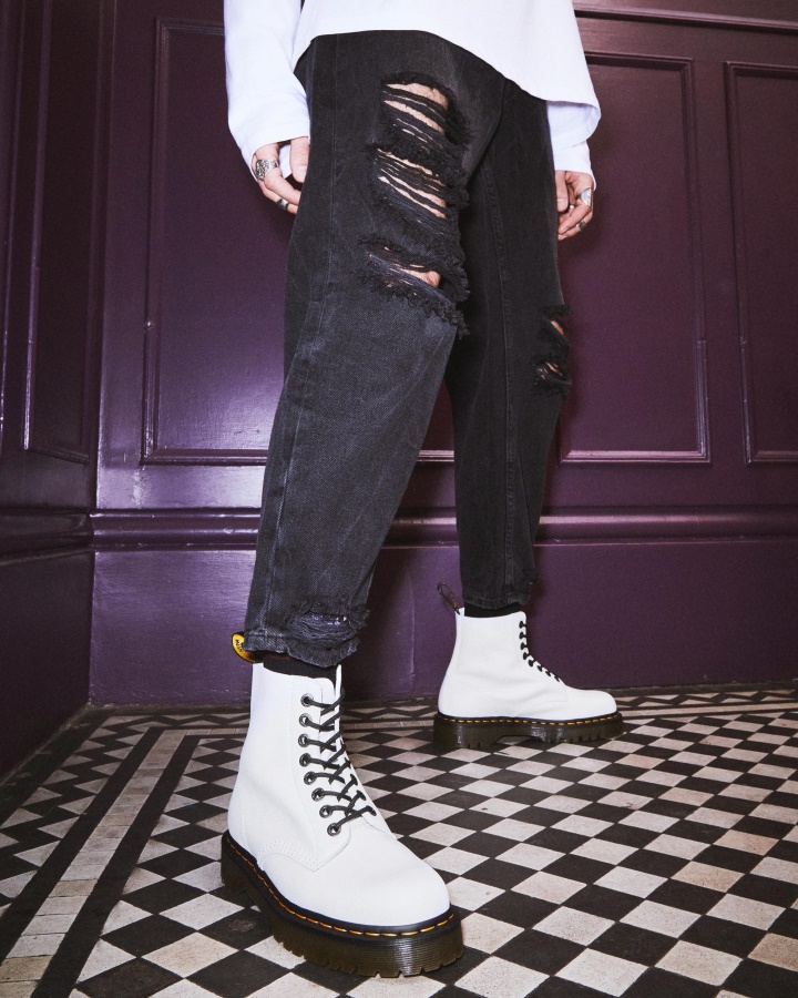 1460 Pascal Bex Pisa Cizme Cu Siret Din Piele Canada Dr.martens Romania Alb Pisa