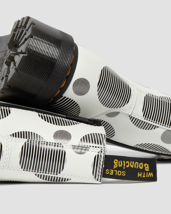 Alb Buline Netede Dr.martens Romania Jadon Cizme Cu Platforma Piele Neteda Cu Buline