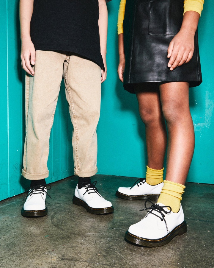 Junior 1461 Pantofi Din Piele Cu Siret Dr.martens Romania Alb Romario