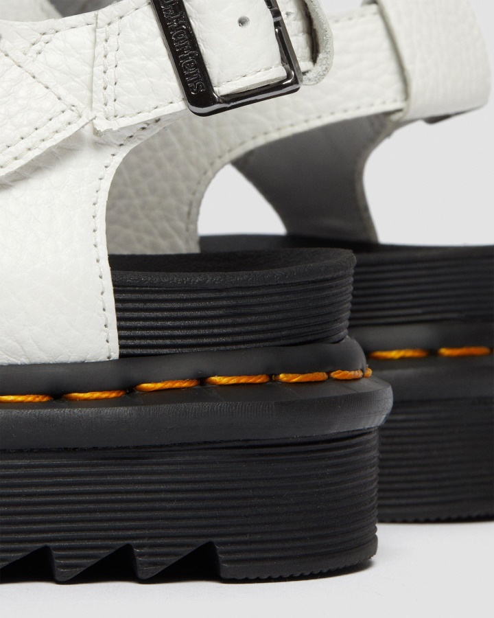 Sandale Cu Curea Din Piele Cu Fermoar Olson Dr.martens Romania Piele Nappa Frezata Alb