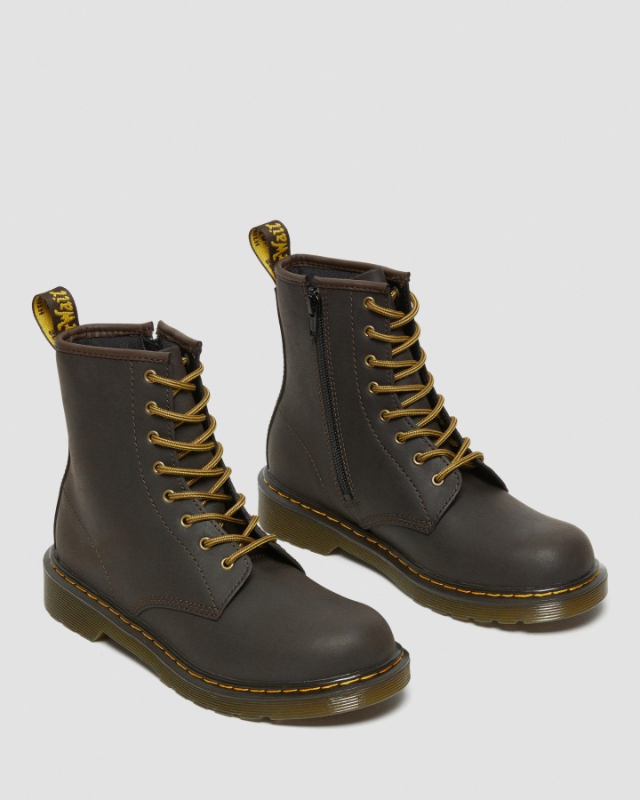 Cizme Pentru Tineret 1460 Wildhorse Din Piele Maro Inchis Wildhorse Lamper Dr.martens Romania