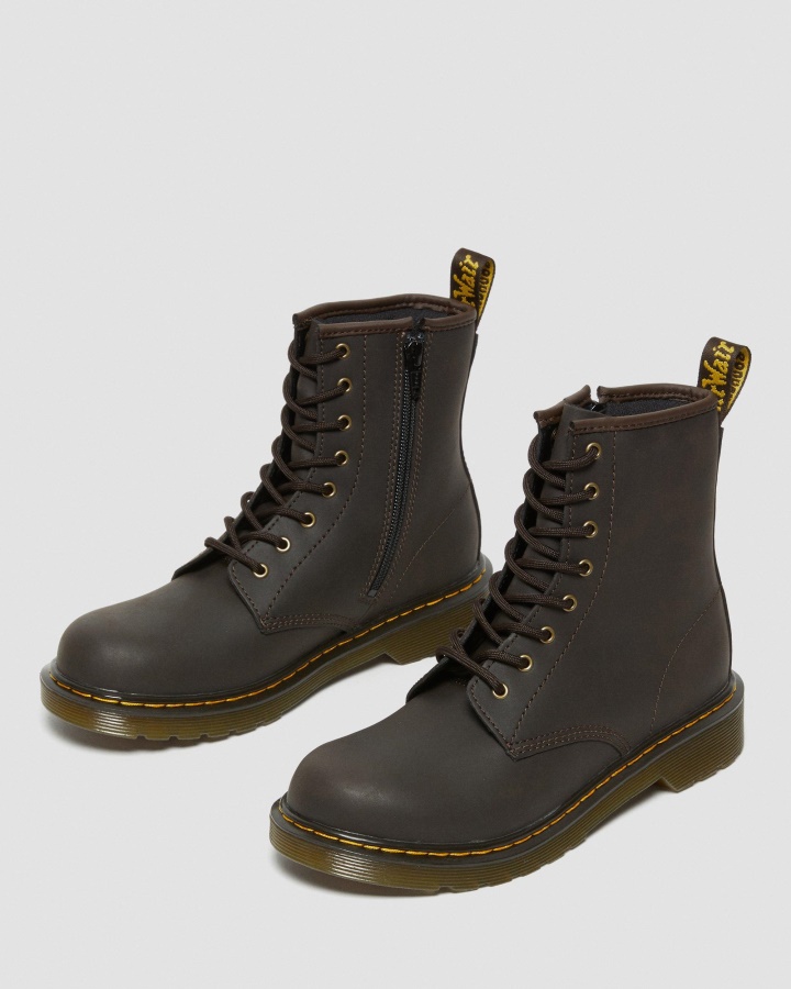 Cizme Pentru Tineret 1460 Wildhorse Din Piele Maro Inchis Wildhorse Lamper Dr.martens Romania