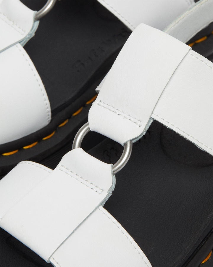 Sandale Francis Cu Curea Cu Platforma Din Piele Hidro Alb Dr.martens Romania