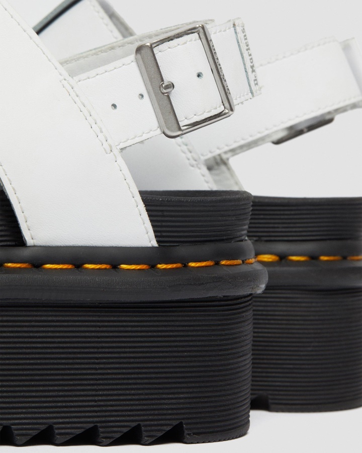 Sandale Francis Cu Curea Cu Platforma Din Piele Hidro Alb Dr.martens Romania