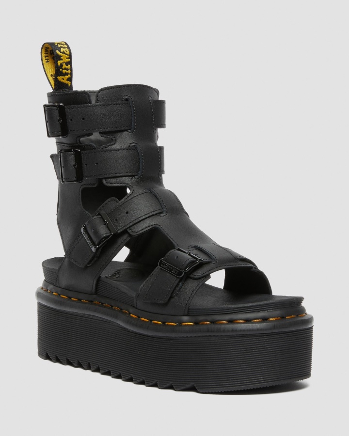 Sandale Gladiator Cu Platforma Piele Giavanna Negru Softy T Dr.martens Romania