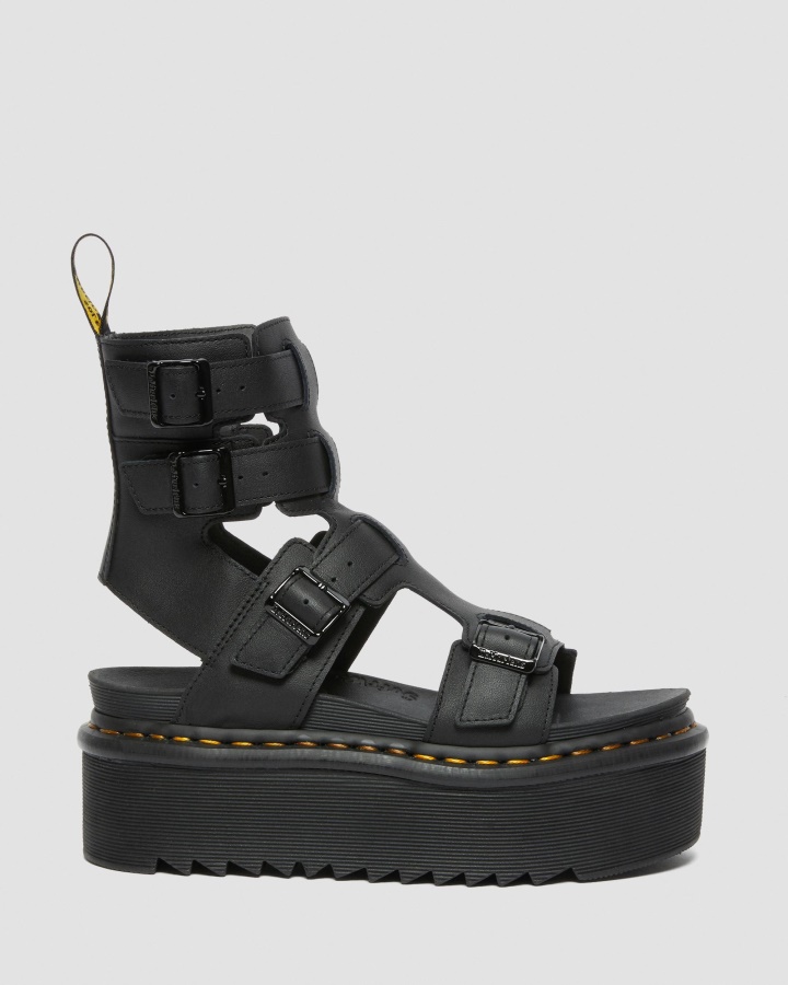 Sandale Gladiator Cu Platforma Piele Giavanna Negru Softy T Dr.martens Romania