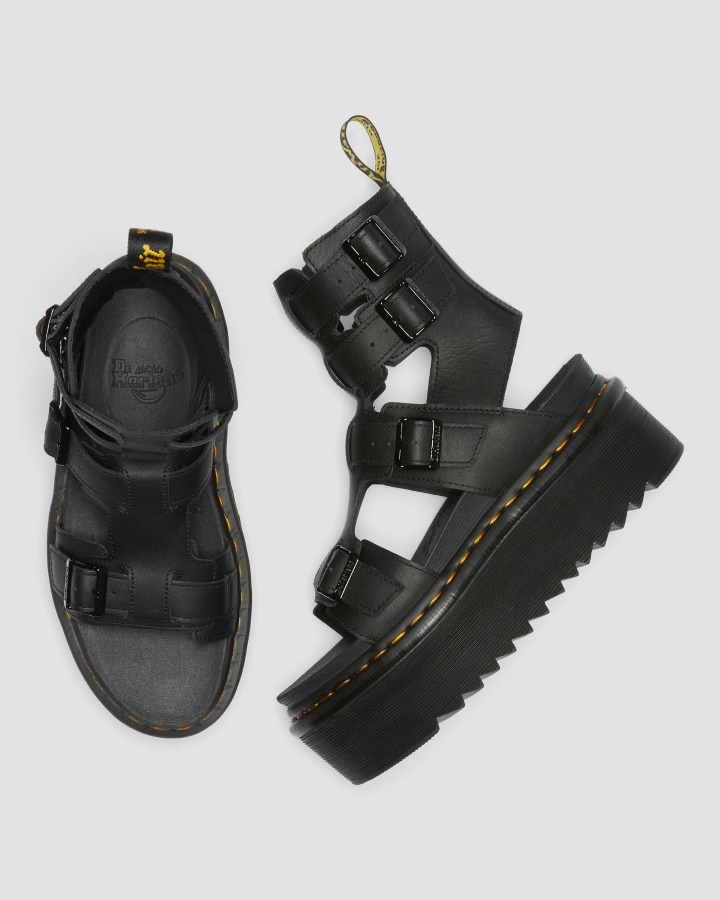 Sandale Gladiator Cu Platforma Piele Giavanna Negru Softy T Dr.martens Romania