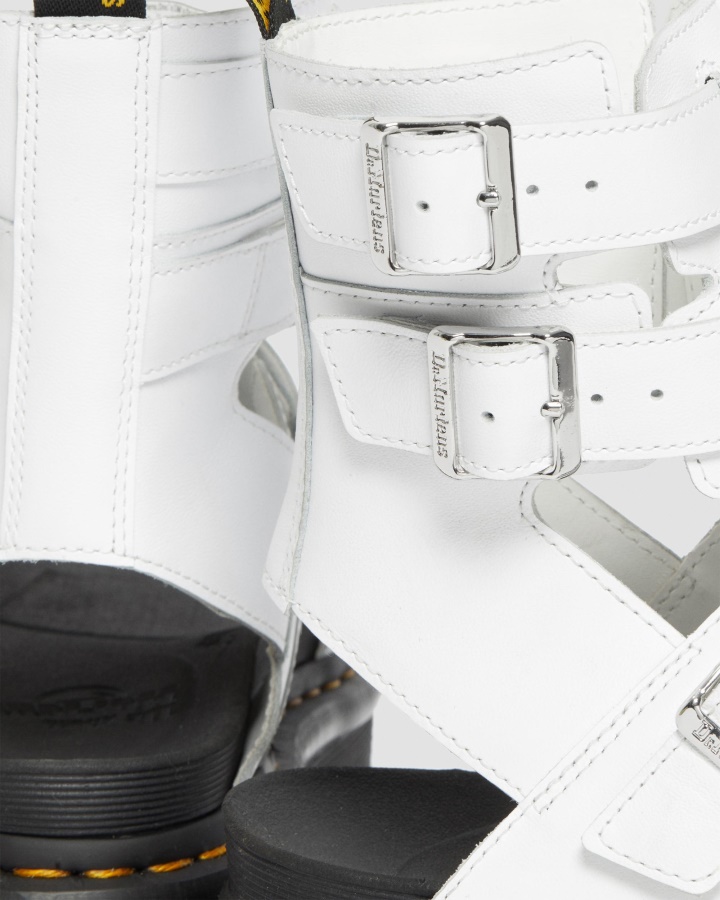 Sandale Gladiator Cu Platforma Piele Giavanna Dr.martens Romania White Softy T