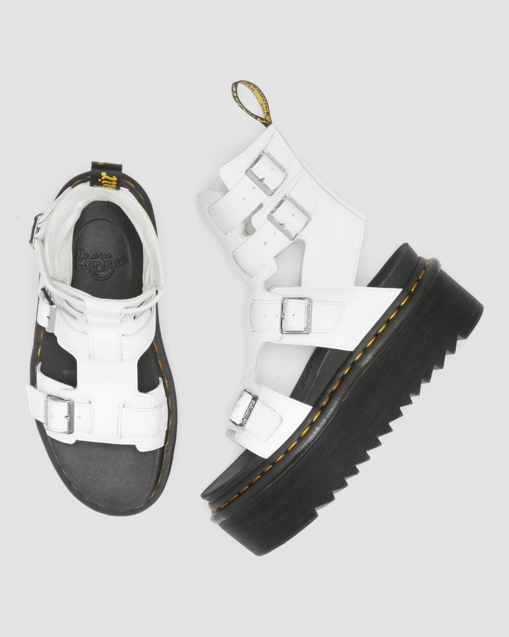 Sandale Gladiator Cu Platforma Piele Giavanna Dr.martens Romania White Softy T