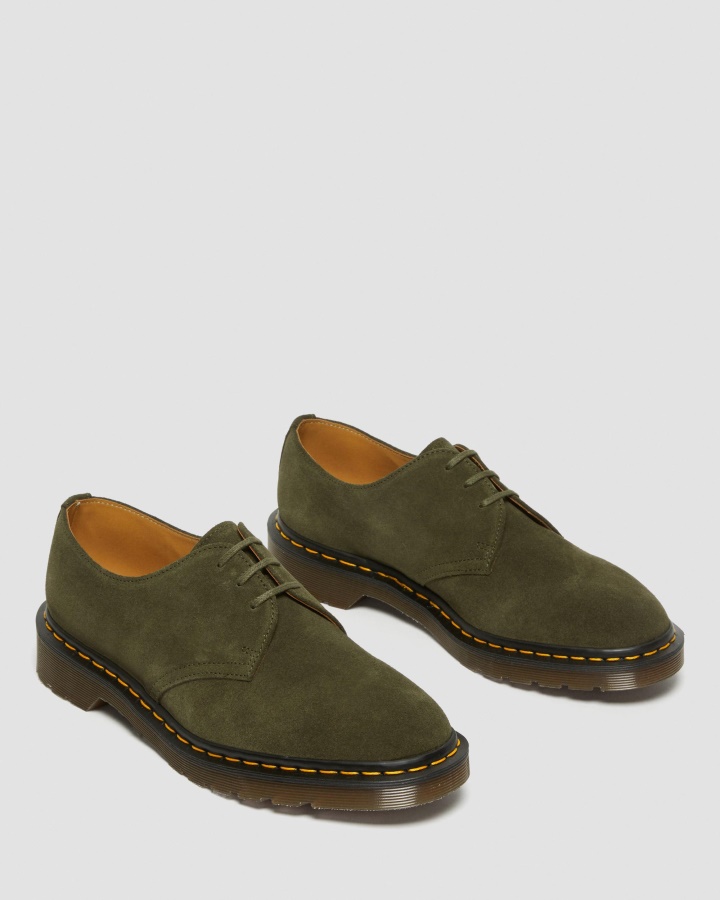 Pantofi Oxford Dr.martens Romania Verde Buck Piele Intoarsa 1461 Made In England