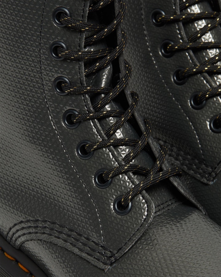 Cizme Dr.martens Romania Gri Alumix Hex Emboss Vegan 1460 Metalic Emboss Cu Siret