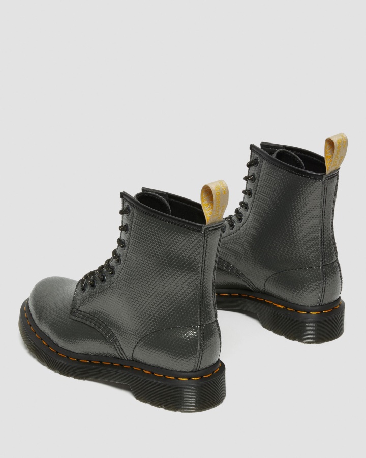 Cizme Dr.martens Romania Gri Alumix Hex Emboss Vegan 1460 Metalic Emboss Cu Siret