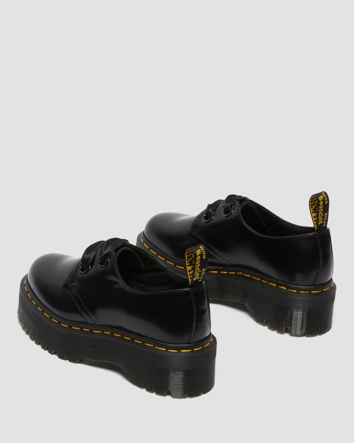 Pantofi Dama Holly Cu Platforma Din Piele Dr.martens Romania Piele Buttero Neagra