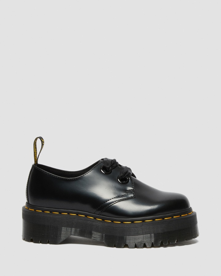 Pantofi Dama Holly Cu Platforma Din Piele Dr.martens Romania Piele Buttero Neagra