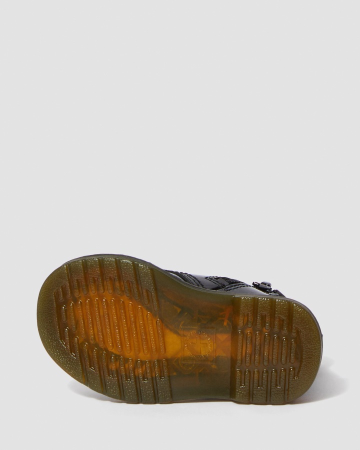 Dr.martens Romania Negru Lacuit Lamper Infantil 1460 Cizme Lacuite Cu Siret