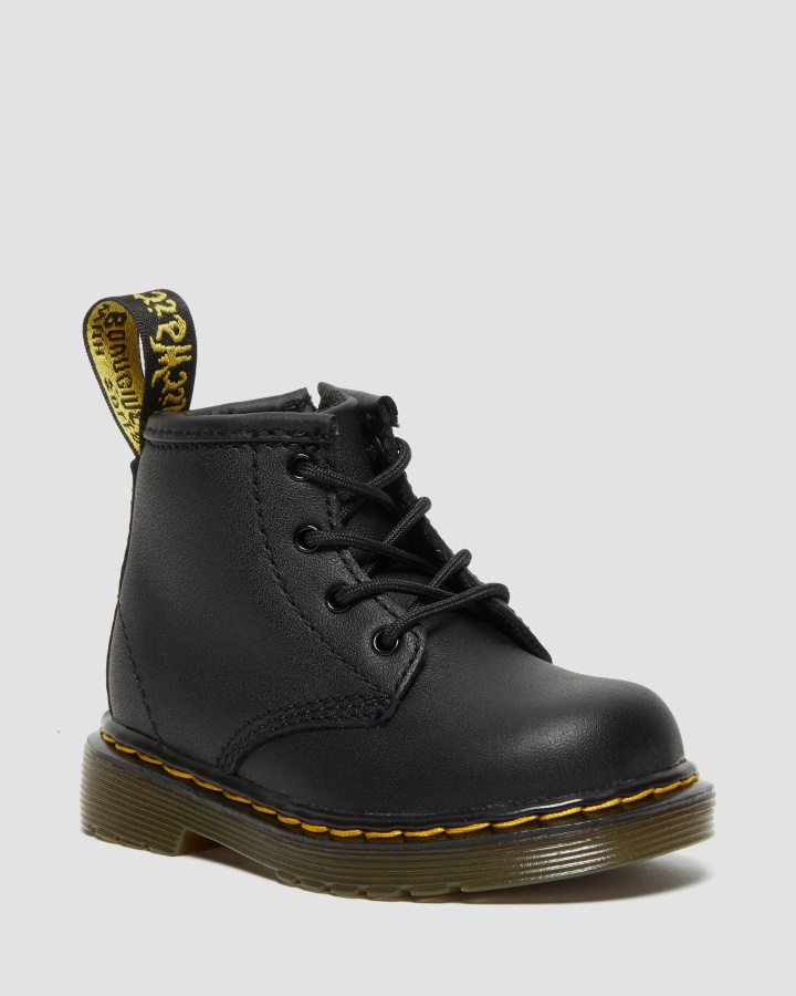 Negru Romario Dr.martens Romania Infant 1460 Softy T Cizme Din Piele Cu Siret