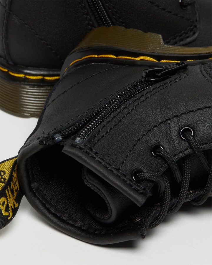 Negru Romario Dr.martens Romania Infant 1460 Softy T Cizme Din Piele Cu Siret