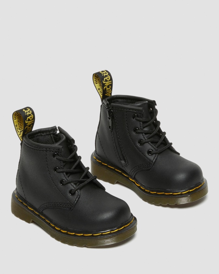 Negru Romario Dr.martens Romania Infant 1460 Softy T Cizme Din Piele Cu Siret