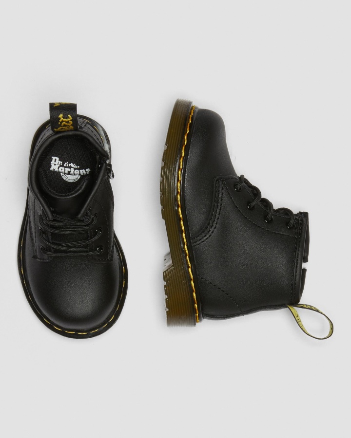 Negru Romario Dr.martens Romania Infant 1460 Softy T Cizme Din Piele Cu Siret