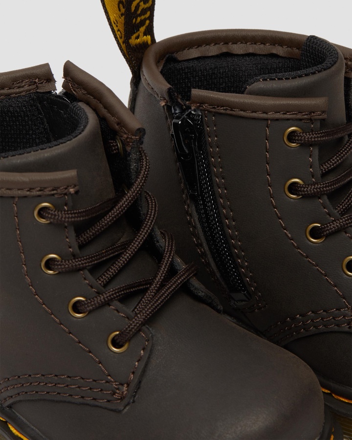 Dr.martens Romania Maro Inchis Wildhorse Lamper Infantil 1460 Cizme Din Piele Wildhorse Cu Siret