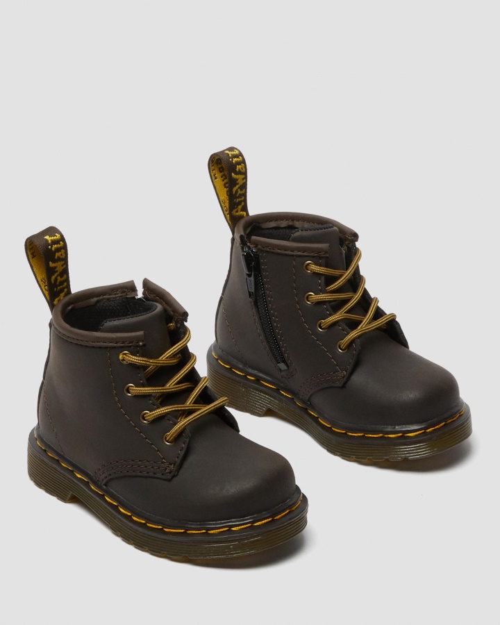 Dr.martens Romania Maro Inchis Wildhorse Lamper Infantil 1460 Cizme Din Piele Wildhorse Cu Siret