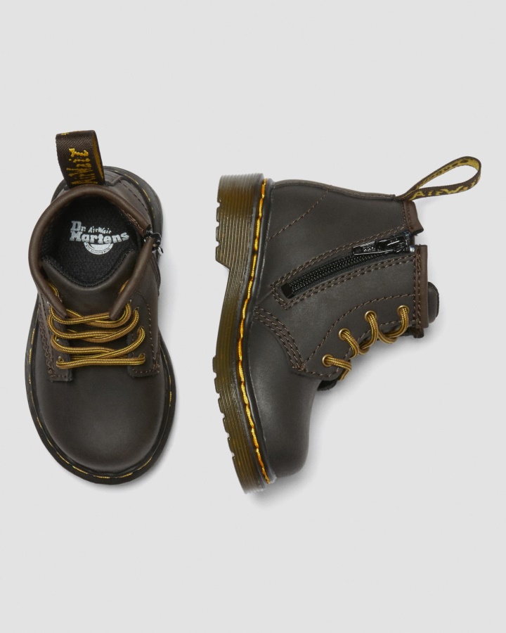 Dr.martens Romania Maro Inchis Wildhorse Lamper Infantil 1460 Cizme Din Piele Wildhorse Cu Siret