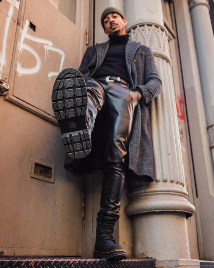 Republica Neagra+nailon Extra Dur Dr.martens Romania Iowa Cizme Casual Poli Impermeabile