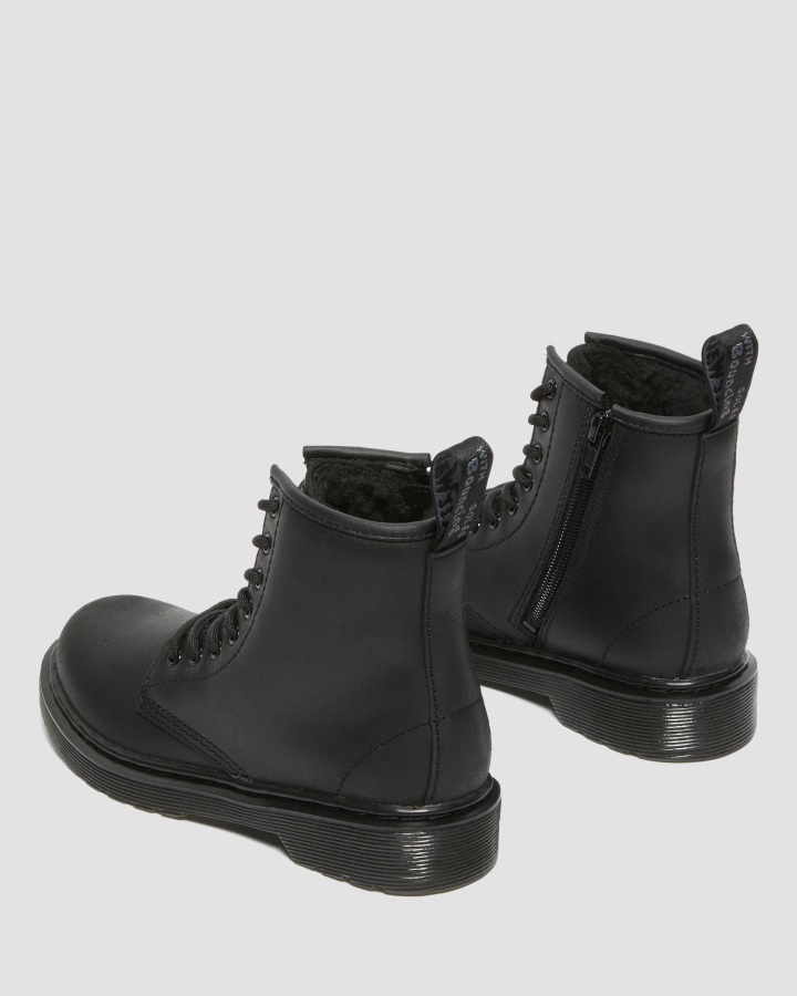 Dr.martens Romania Black Republic Wp Junior 1460 Cizme Captusite Cu Blana Artificiala