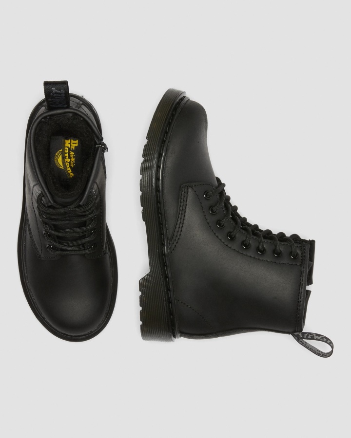 Dr.martens Romania Black Republic Wp Junior 1460 Cizme Captusite Cu Blana Artificiala