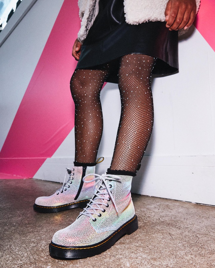 Cizme Junior 1460 Pascal Iridescente Cu Siret Multi Kidray Dr.martens Romania