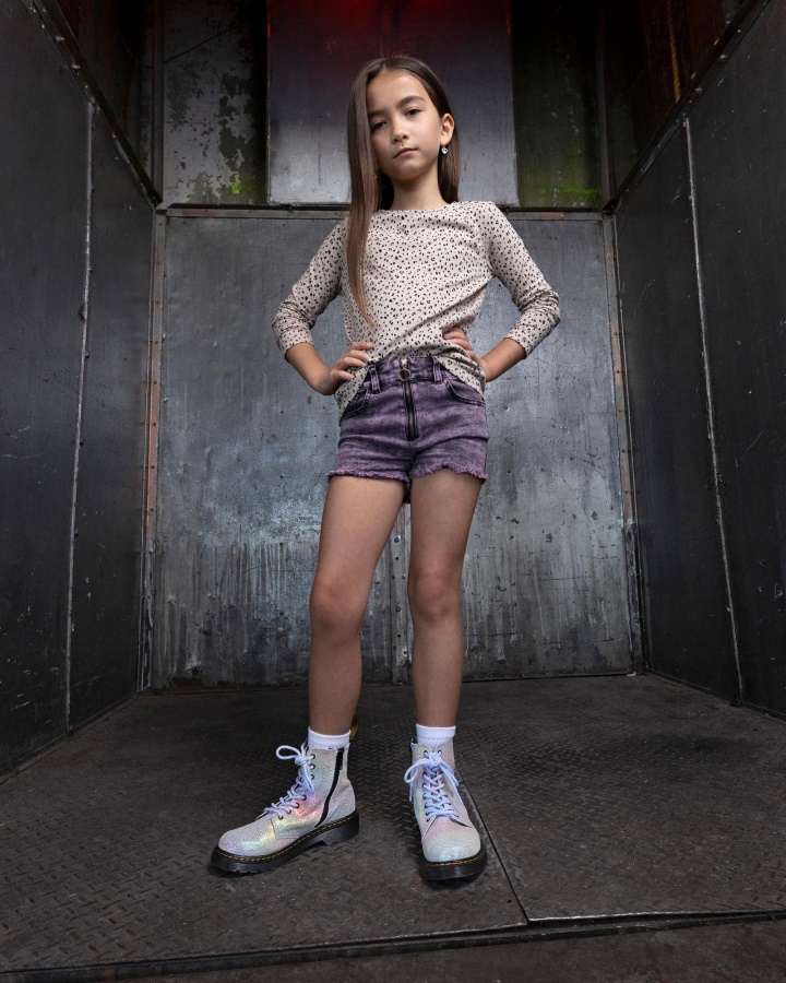 Cizme Junior 1460 Pascal Iridescente Cu Siret Multi Kidray Dr.martens Romania