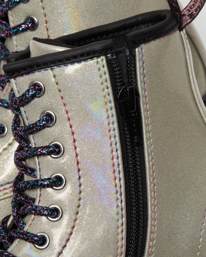 Cizme Junior 1460 Sparkle Rays Cu Siret Dr.martens Romania Silver Lightshow