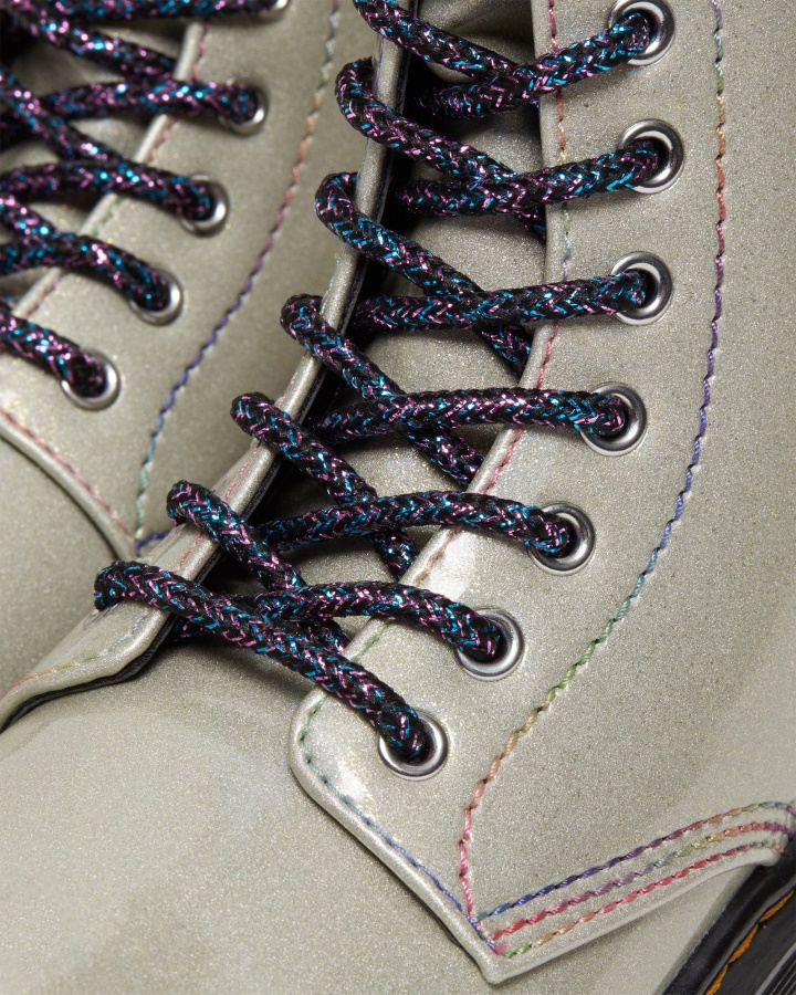 Cizme Junior 1460 Sparkle Rays Cu Siret Dr.martens Romania Silver Lightshow