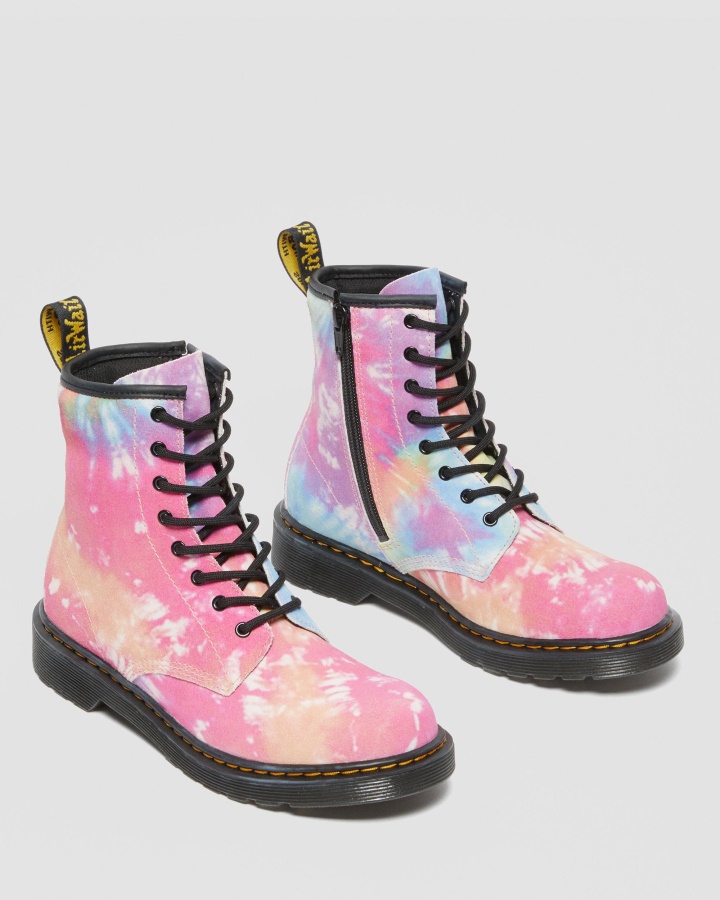 Multi Tie Dye Copii Dr.martens Romania Tineret 1460 Tie Dye Cizme Cu Siret