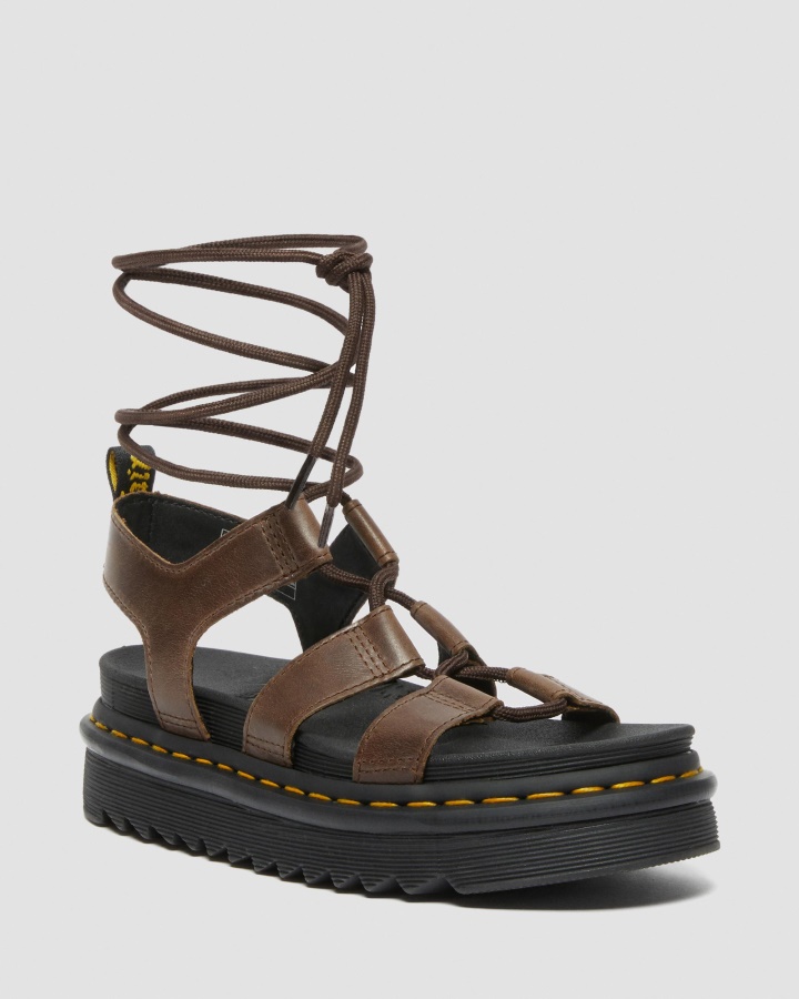 Maro Inchis New Oily Illusion Dr.martens Romania Nartilla Illusion Sandale Gladiator Din Piele