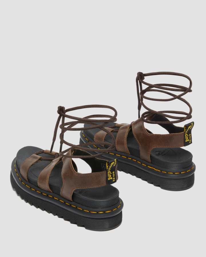 Maro Inchis New Oily Illusion Dr.martens Romania Nartilla Illusion Sandale Gladiator Din Piele
