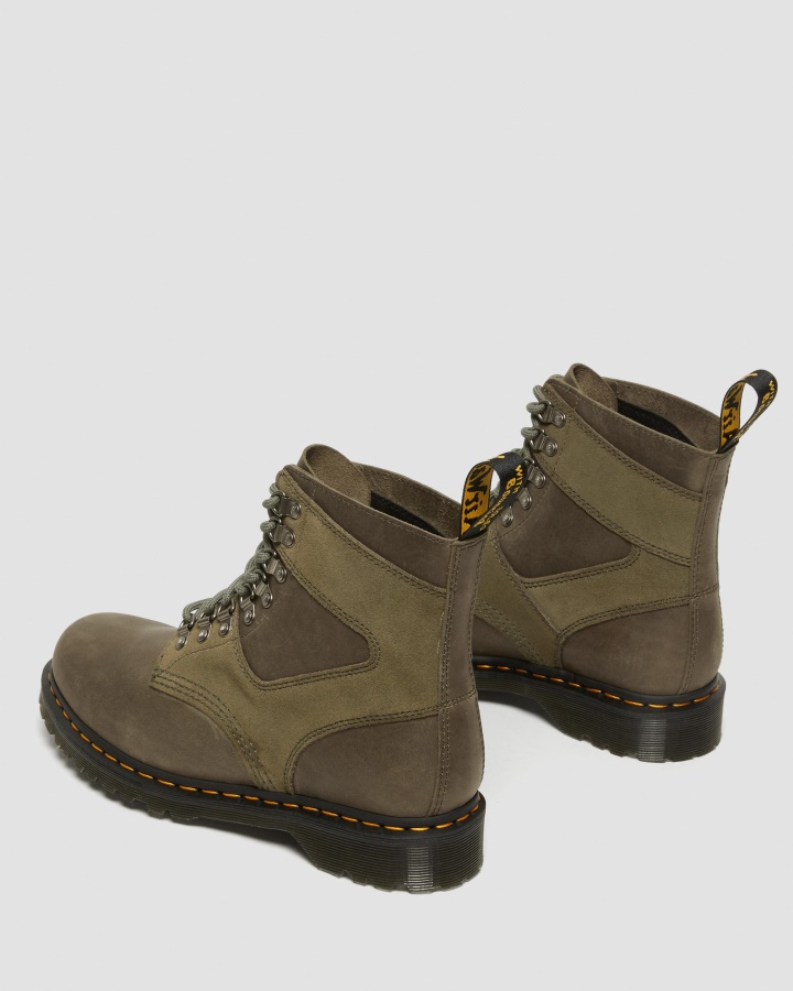 1460 Pascal Cizme Cu Siret Din Piele Si Piele Intoarsa Dr.martens Romania Olive Eh Piele Intoarsa & Streeter