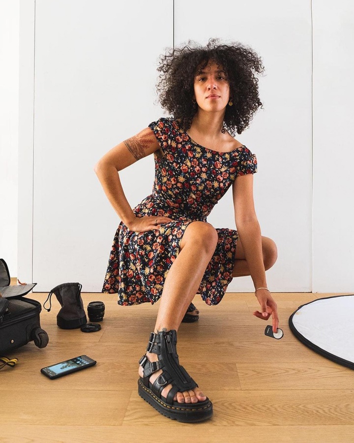 Sandale Cu Curea Din Piele Cu Fermoar Olson Dr.martens Romania Piele Nappa Frezata Neagra