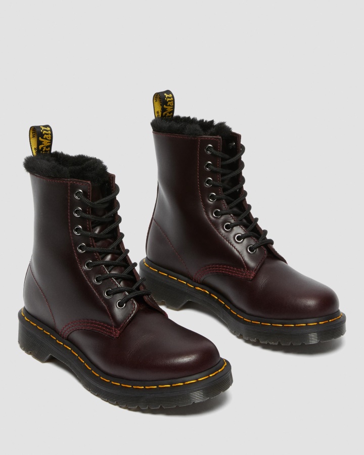 1460 Serena Cizme Cu Siret Captusite Cu Blana Artificiala Dr.martens Romania Oxblood Atlas