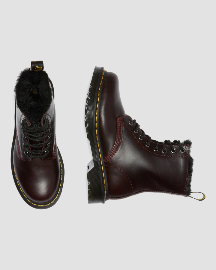 1460 Serena Cizme Cu Siret Captusite Cu Blana Artificiala Dr.martens Romania Oxblood Atlas