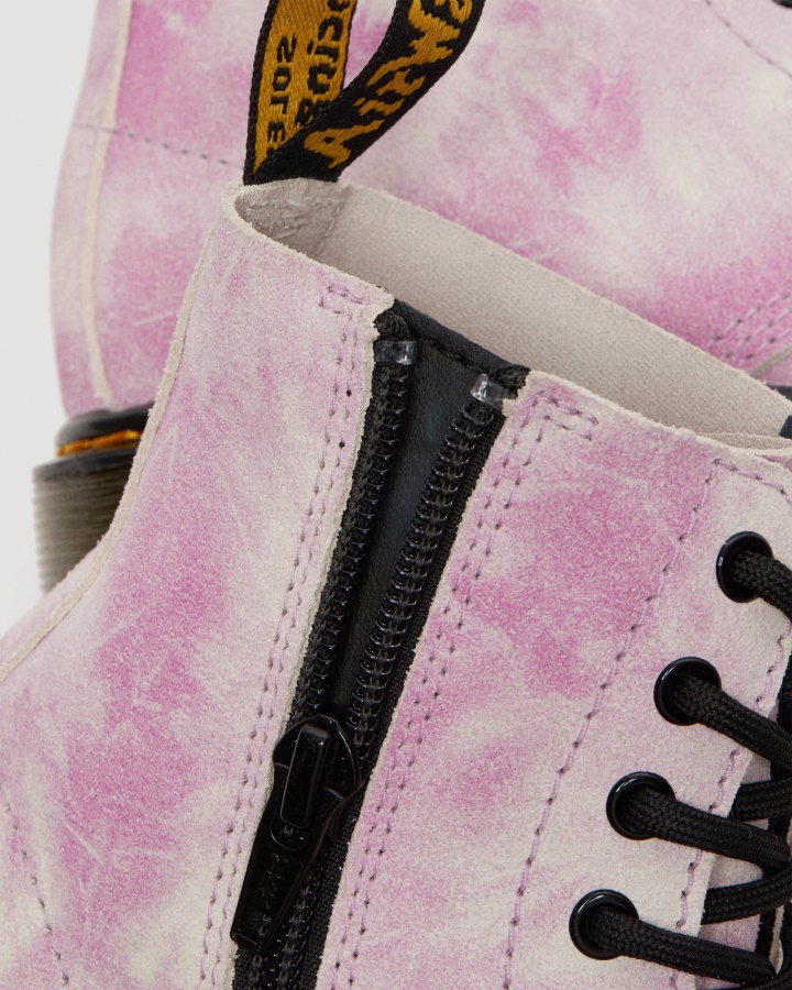 Cizme Dr.martens Romania Pink Junior 1460 Pascal Tie Dye Cu Siret