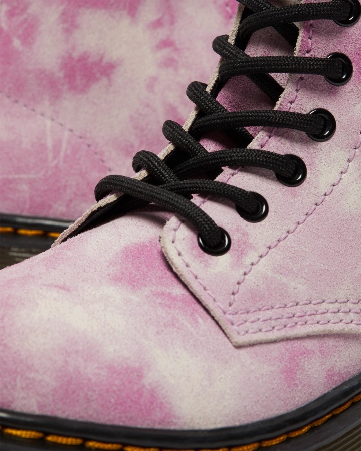 Cizme Dr.martens Romania Pink Junior 1460 Pascal Tie Dye Cu Siret